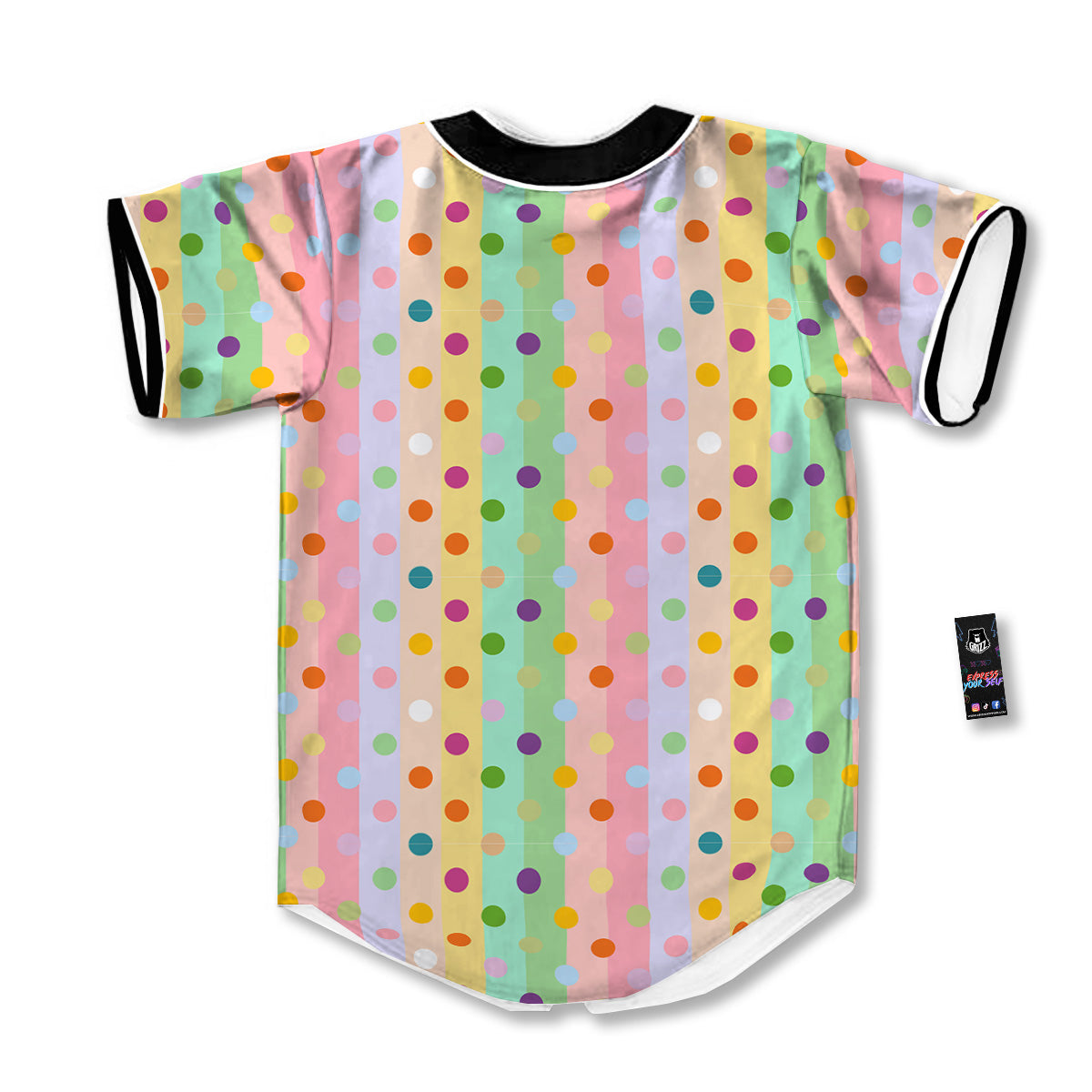 Pastel Polka Dots Print Pattern Baseball Jersey-grizzshop