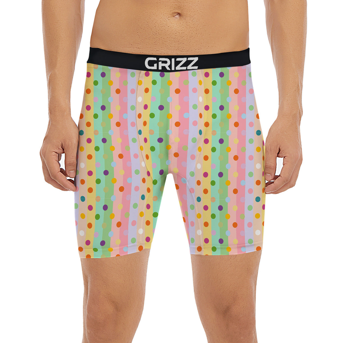 Pastel Polka Dots Print Pattern Boxer Briefs-grizzshop