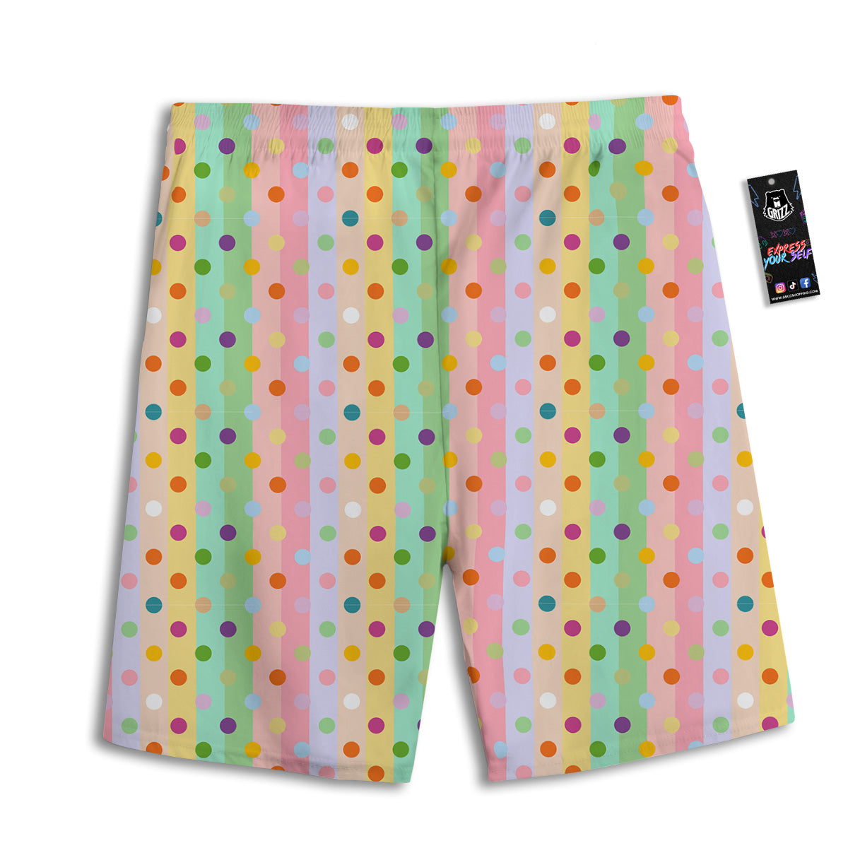 Pastel Polka Dots Print Pattern Men's Athletic Shorts