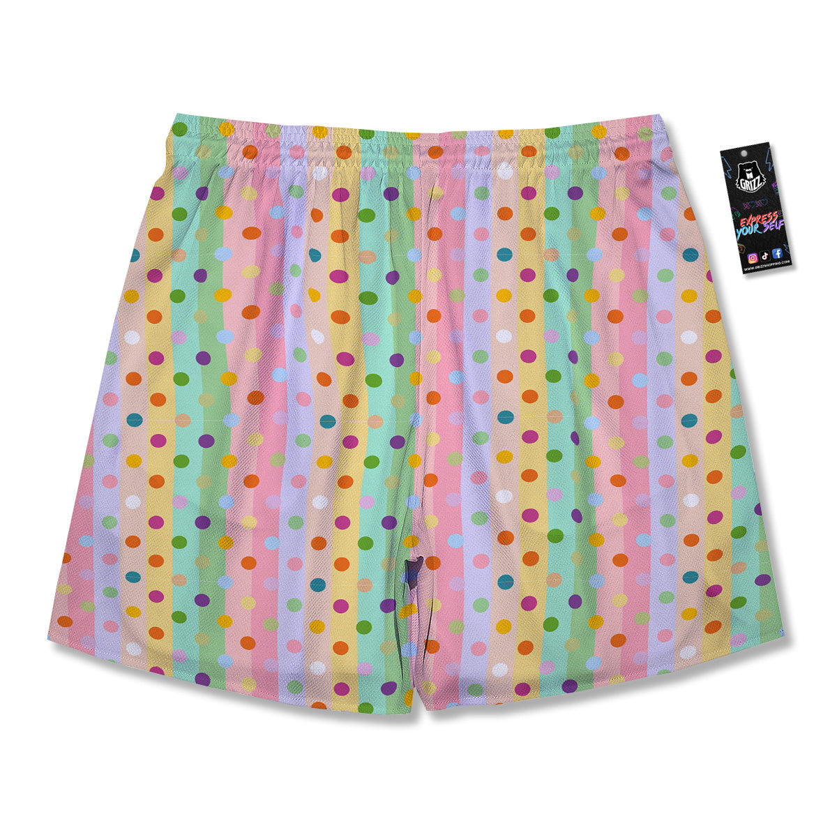 Pastel Polka Dots Print Pattern Men's Running Shorts-grizzshop