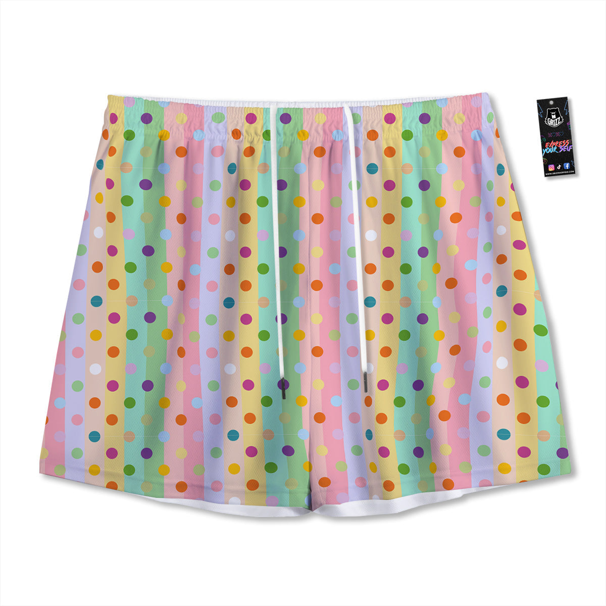 Pink Floral And Frida Kahlo Print Mesh Shorts