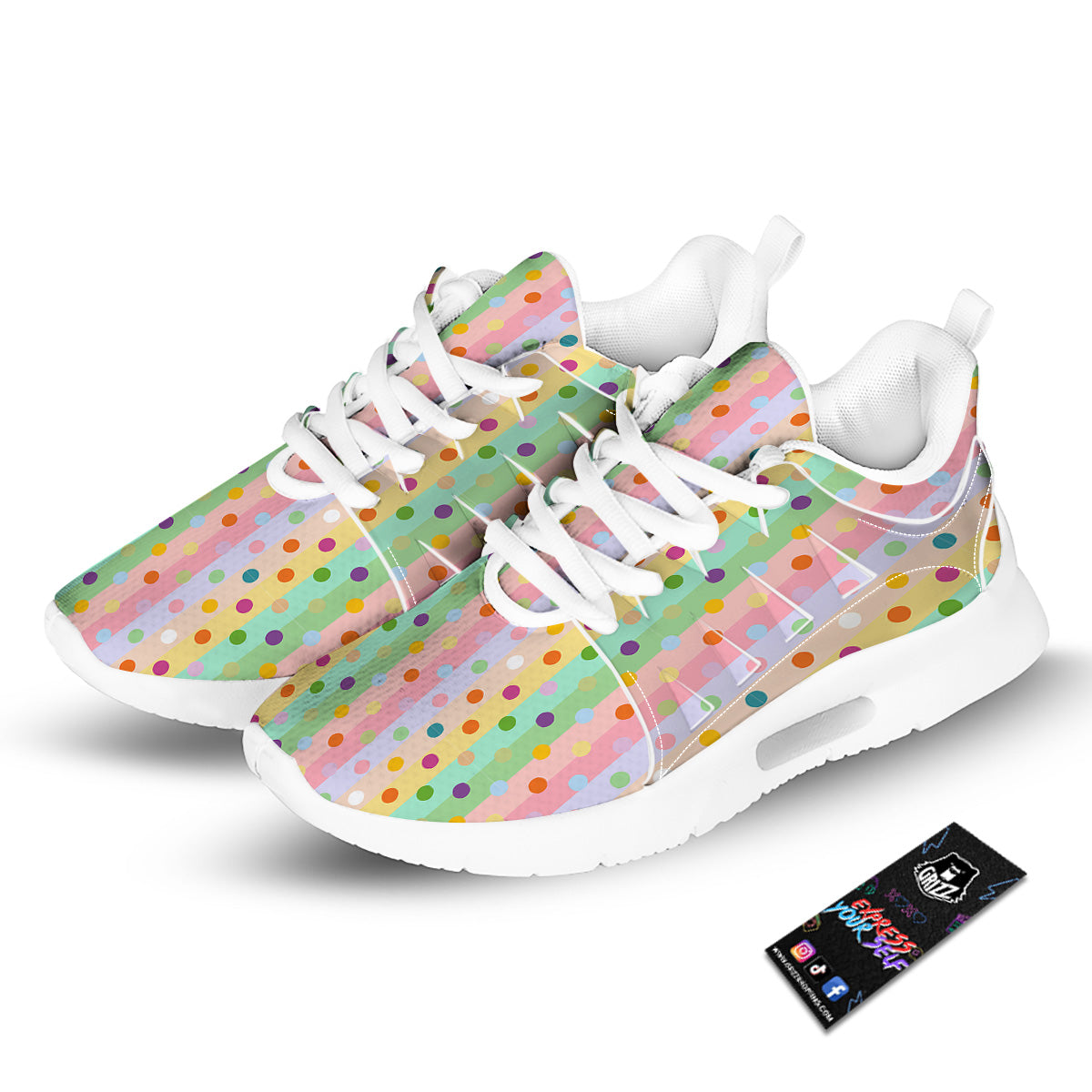Pastel Polka Dots Print Pattern Tennis Shoes-grizzshop