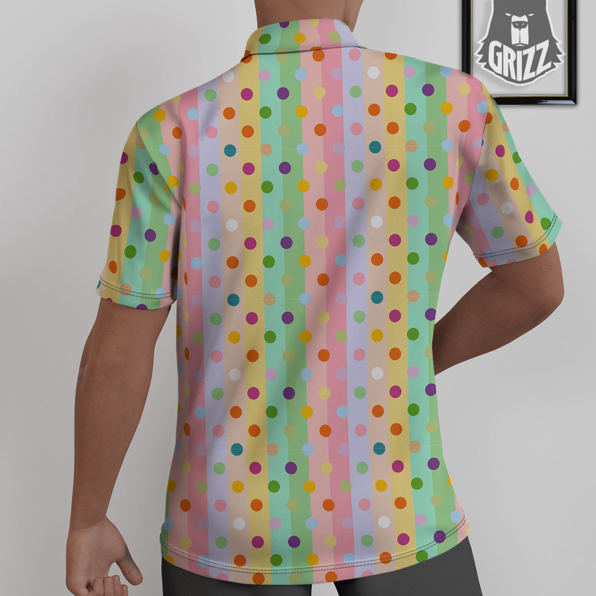 Pastel Polka Dots Print Pattern Untucked Shirts-grizzshop