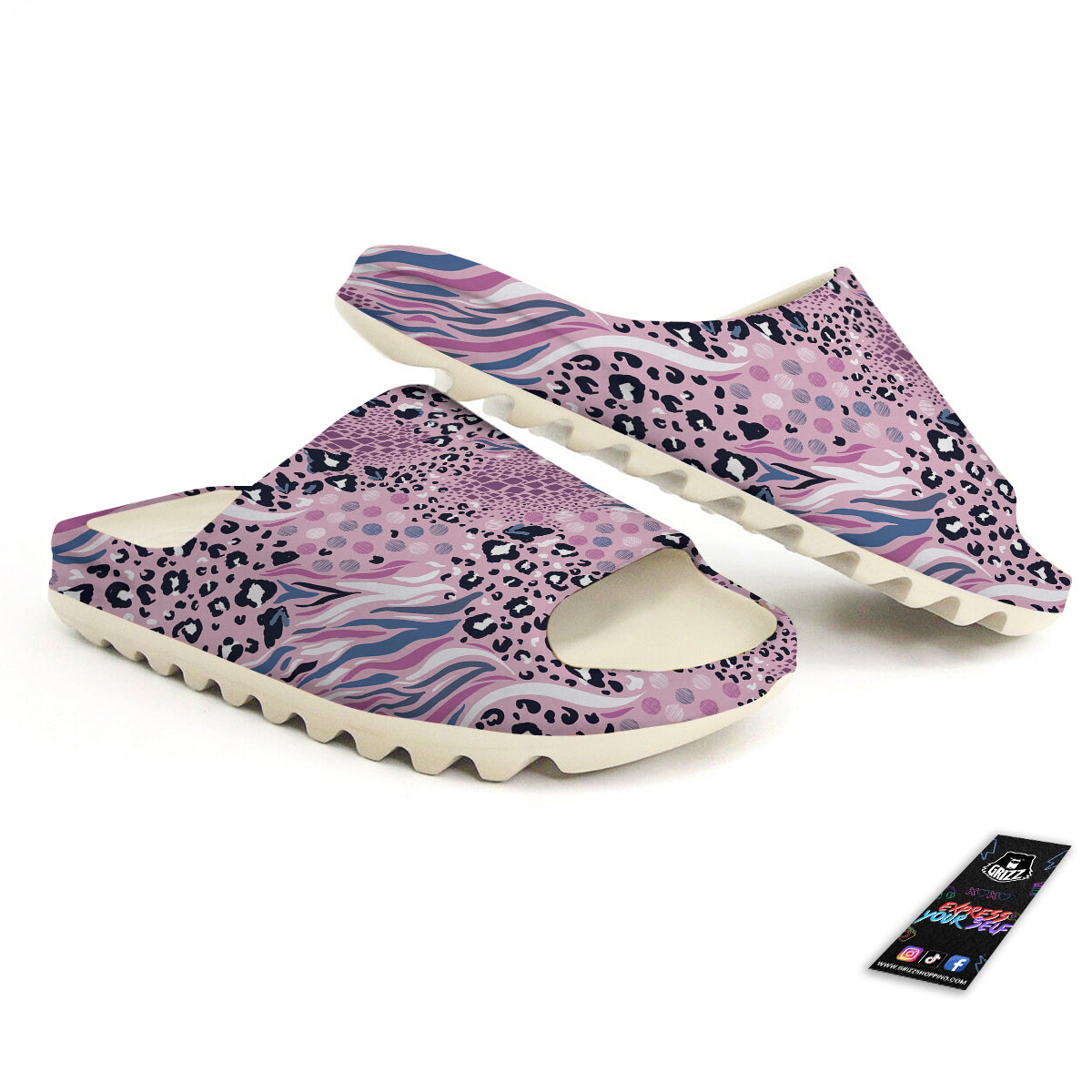 Pastel Mix Animal Skin Print Sandals-grizzshop