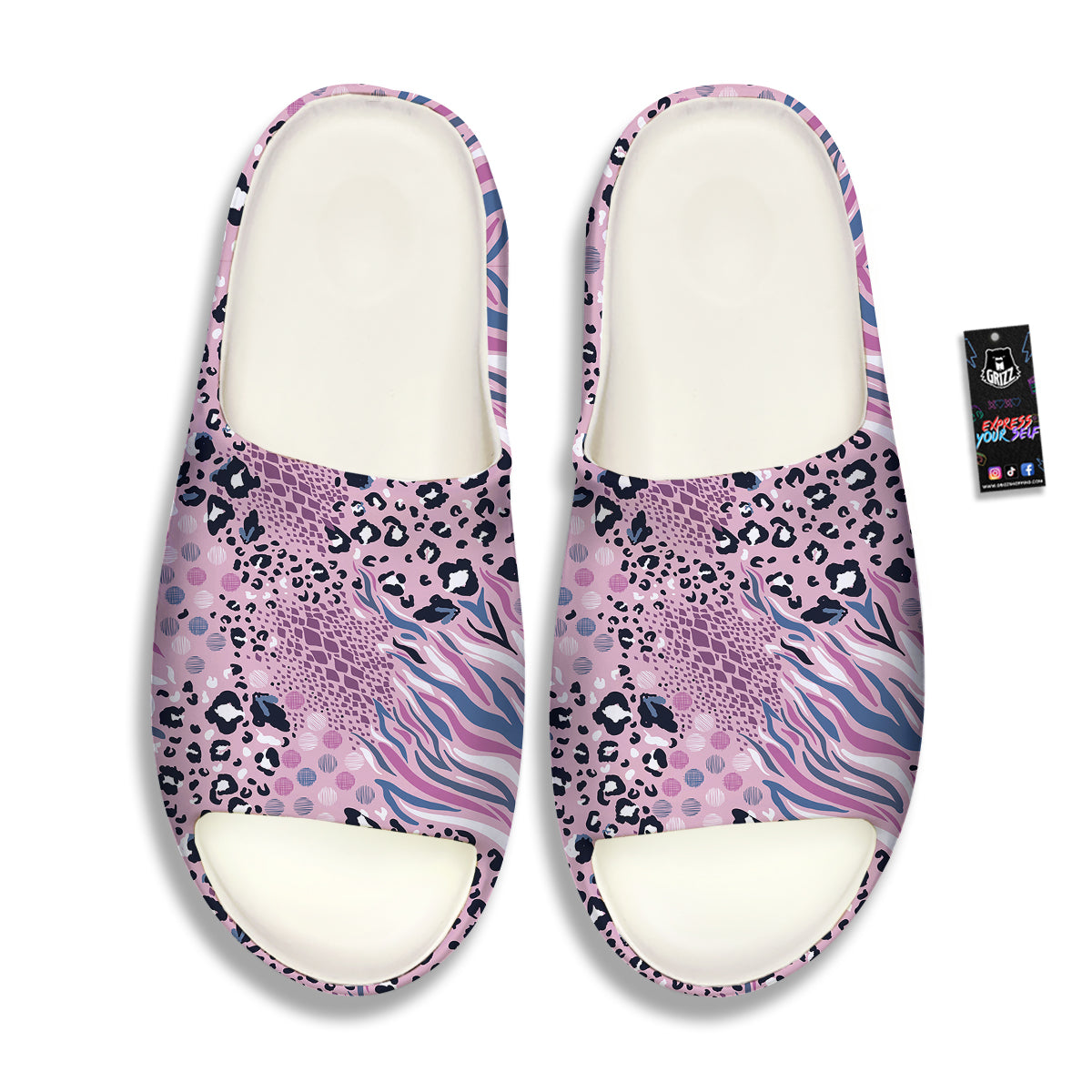 Pastel Mix Animal Skin Print Sandals-grizzshop