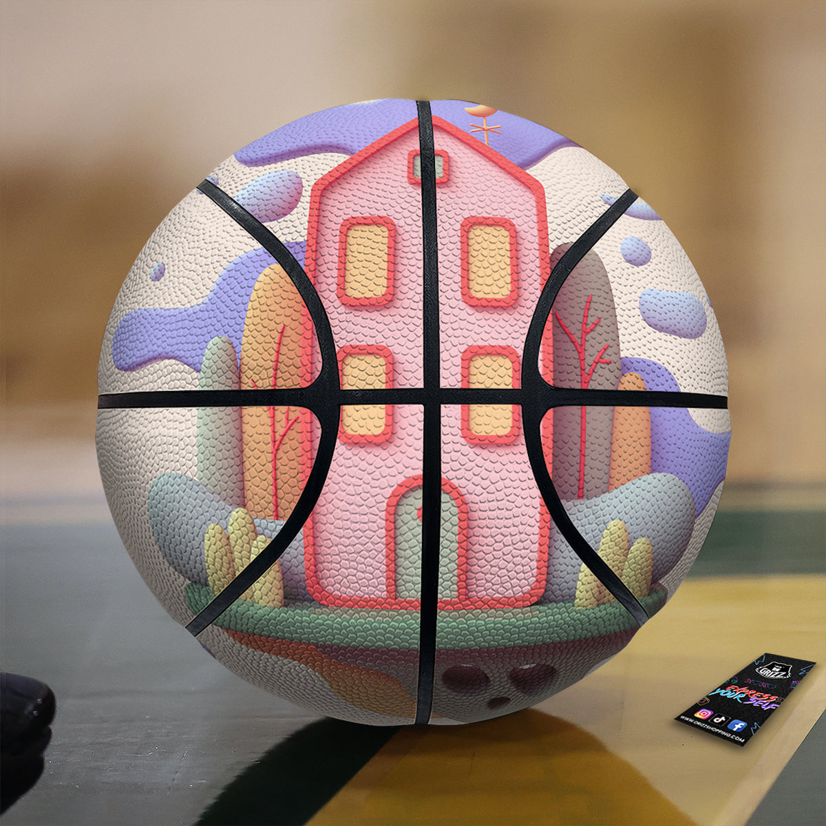 Pastel Modern House Print Basketball