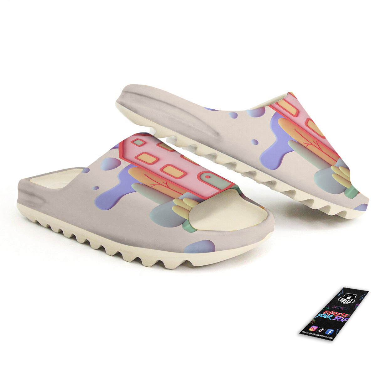 Pastel Modern House Print Sandals-grizzshop