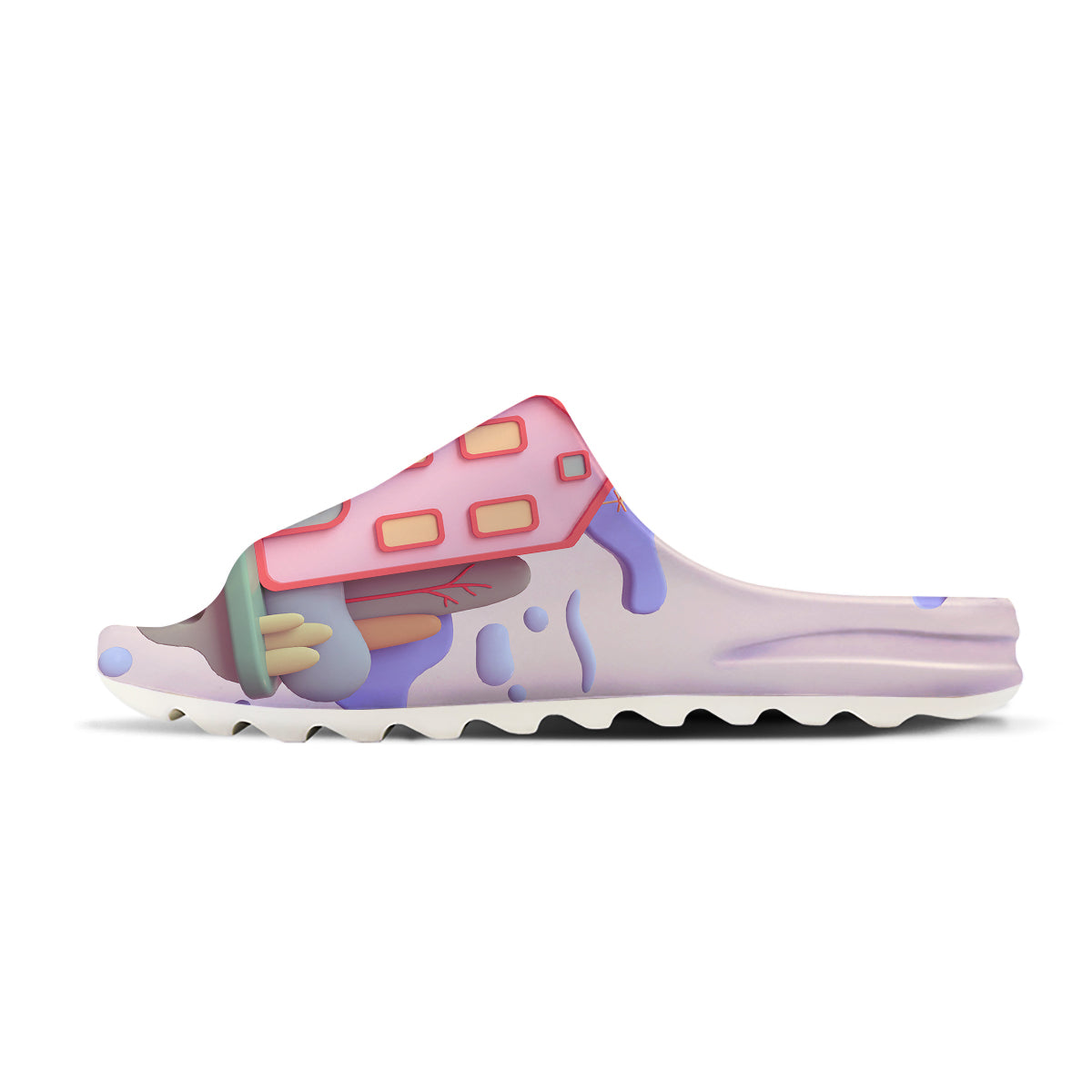 Pastel Modern House Print Sandals-grizzshop