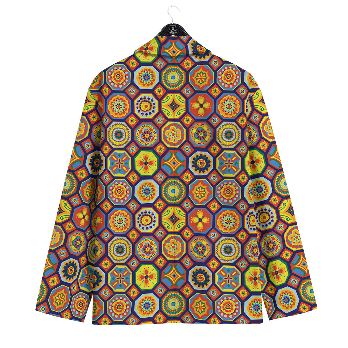 Patchwork Abstract Floral Colorful Print Pattern Men's Sport Coat-grizzshop