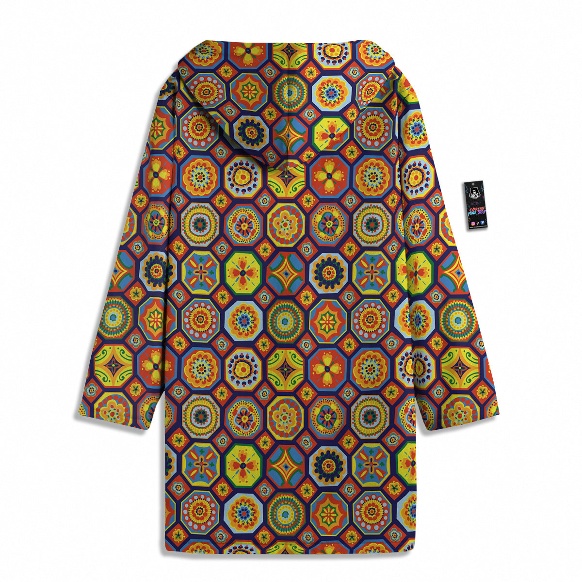 Patchwork Abstract Floral Colorful Print Pattern Men's Windbreaker Jacket-grizzshop