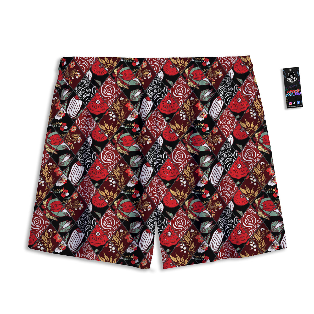Pentagram Satanic Flame Print Mesh Shorts