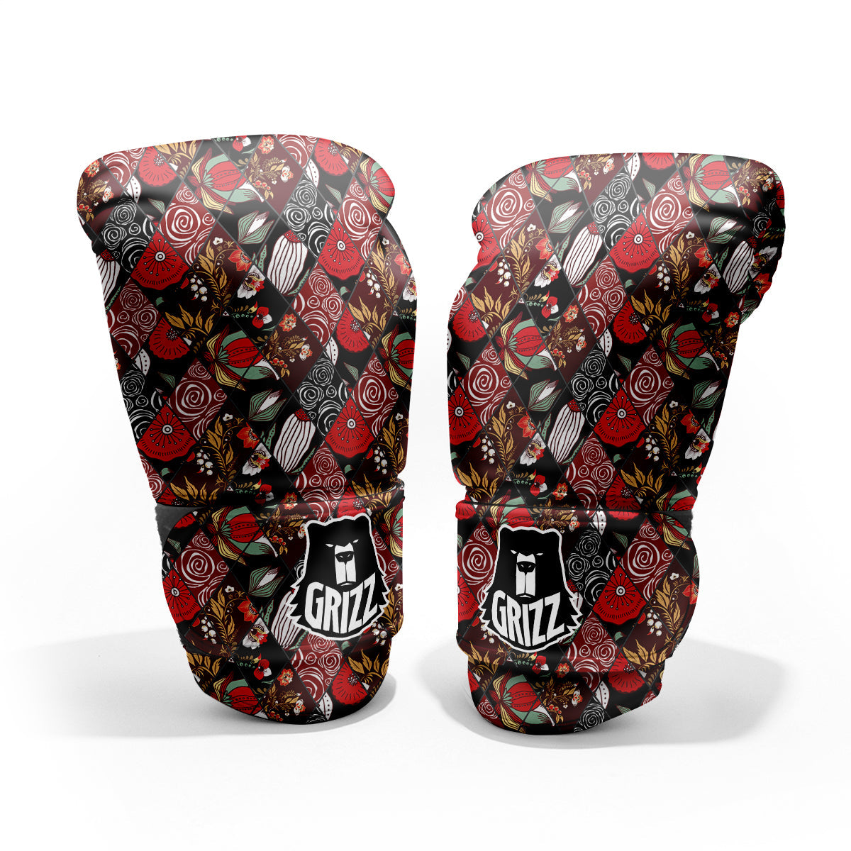 Patchwork Abstract Flower Print Pattern Pro Boxing Glove