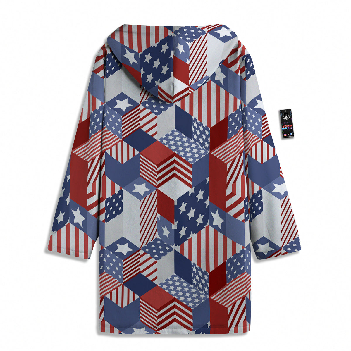 Patchwork American Patriotic Print Men's Windbreaker Jacket-grizzshop