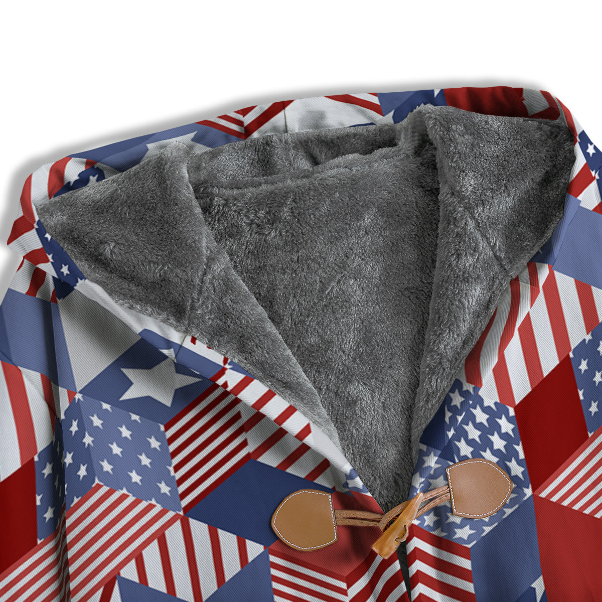 Patchwork American Patriotic Print Men's Windbreaker Jacket-grizzshop