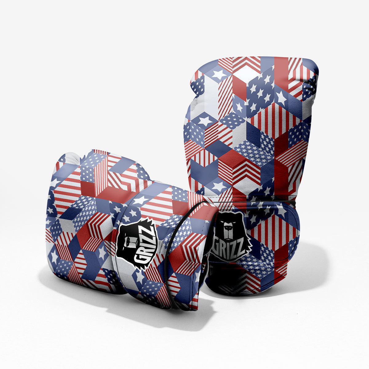Patchwork American Patriotic Print Pro Boxing Glove