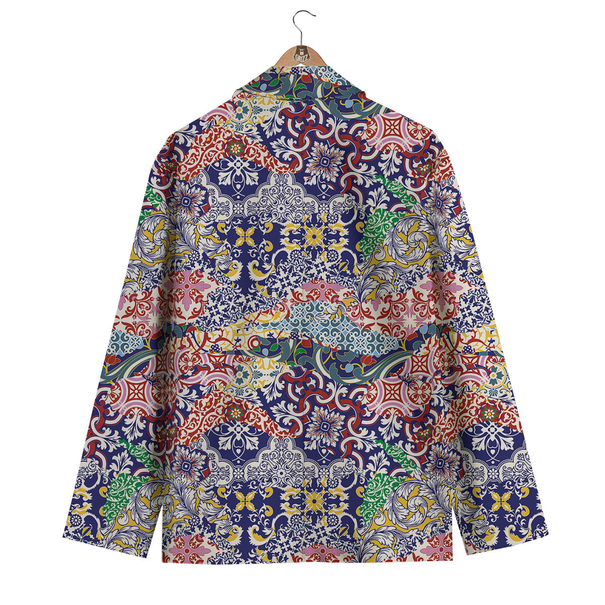 Patchwork Azulejos Tiles Print Pattern Men's Blazer-grizzshop