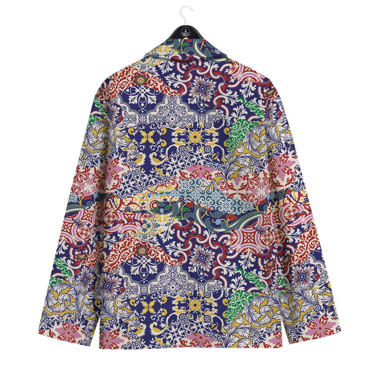 Patchwork Azulejos Tiles Print Pattern Men's Sport Coat-grizzshop