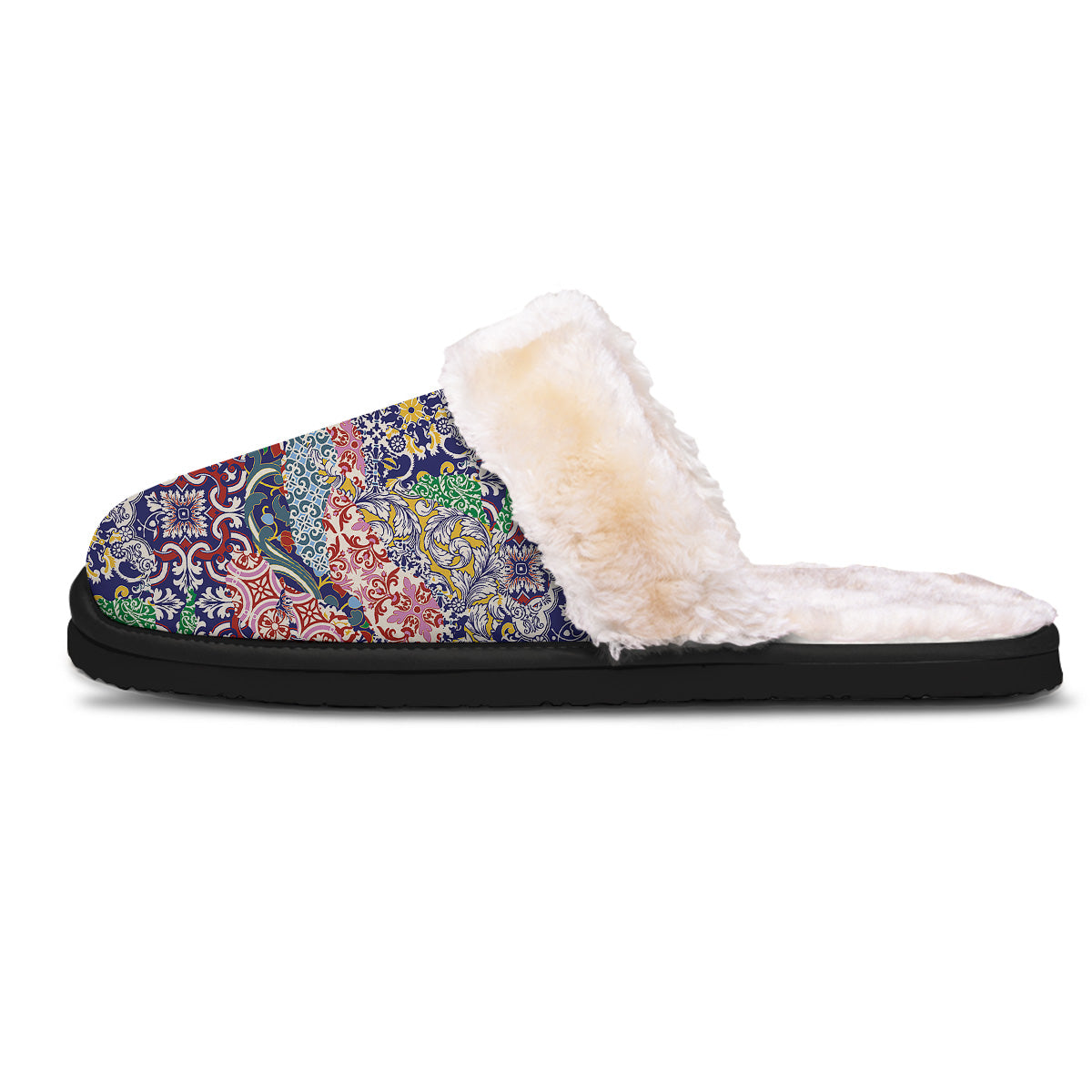 Patchwork Azulejos Tiles Print Pattern Slippers-grizzshop