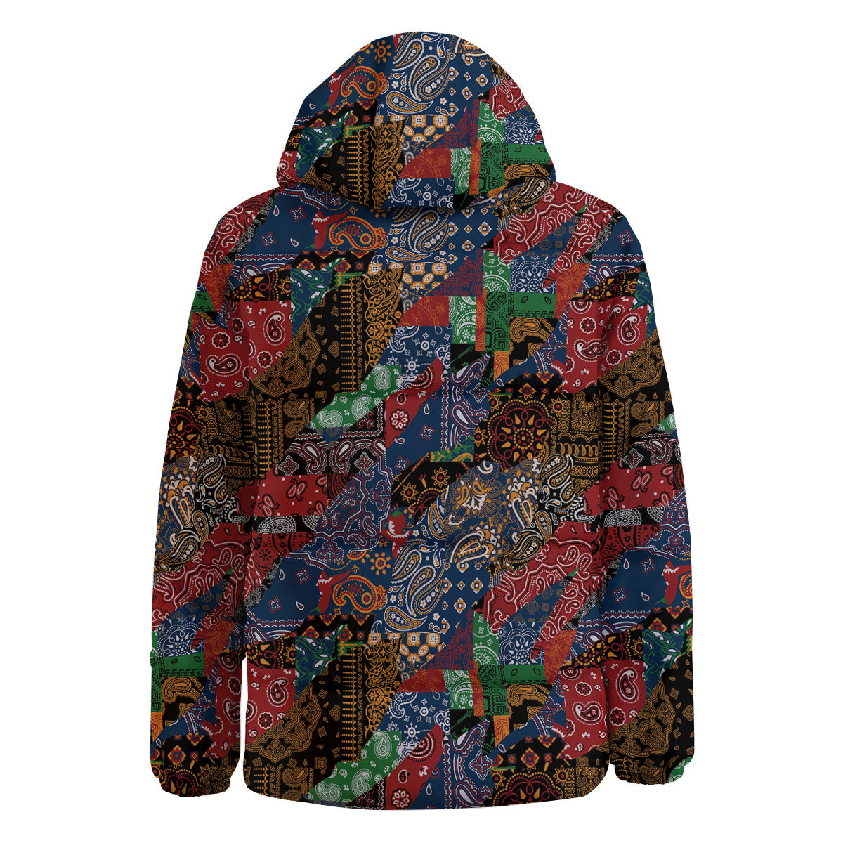Patchwork Bandanna Print Pattern Down Jacket-grizzshop