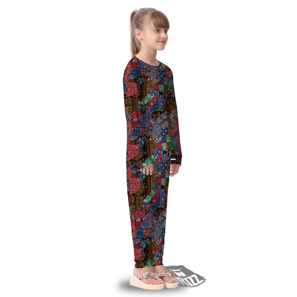 Patchwork Bandanna Print Pattern Kid's Pajamas-grizzshop