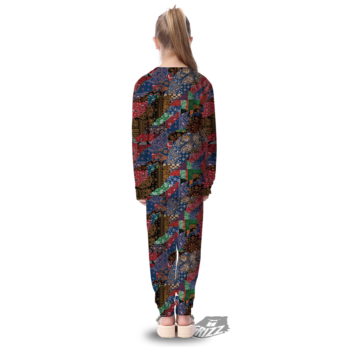 Patchwork Bandanna Print Pattern Kid's Pajamas-grizzshop