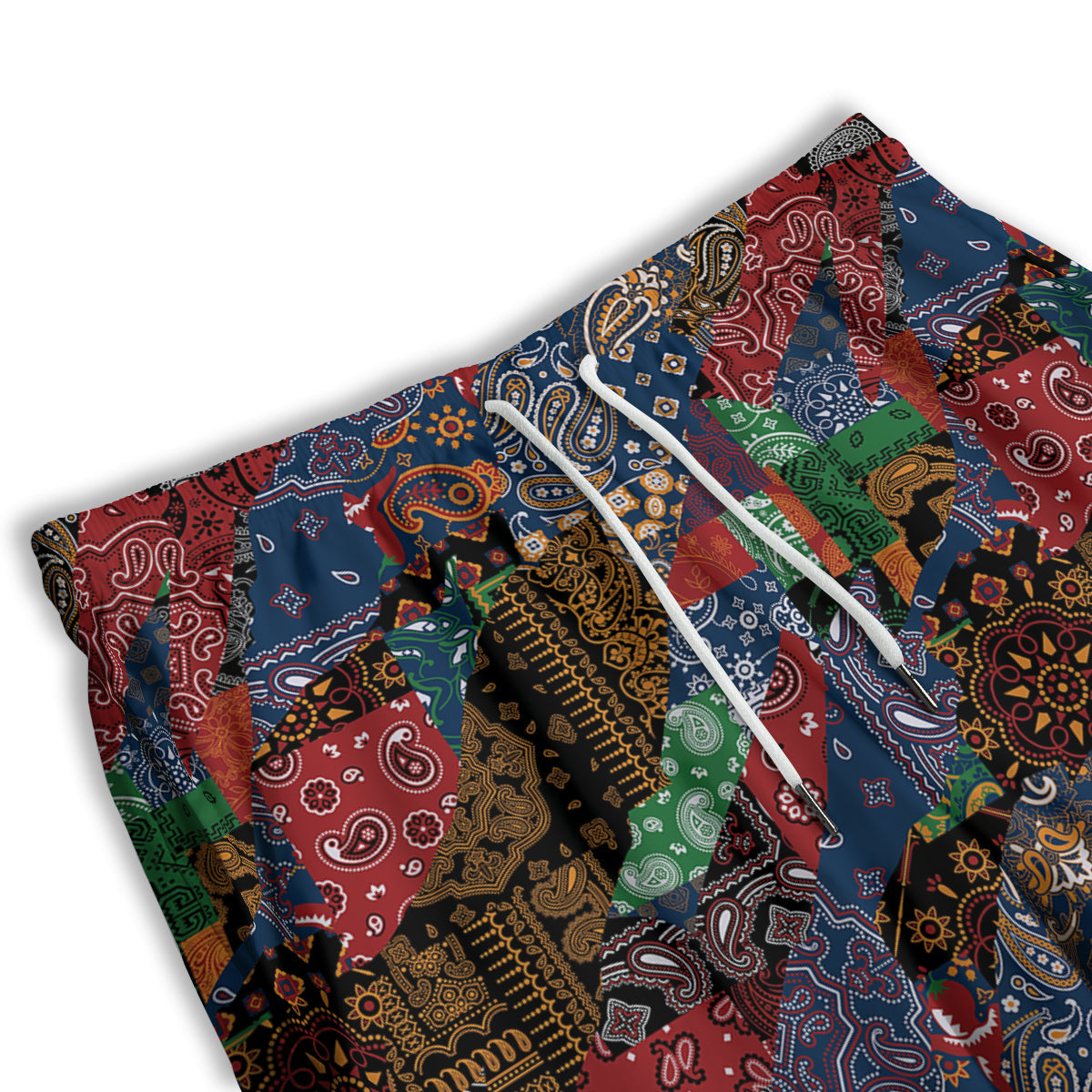 Patchwork Bandanna Print Pattern Men's Athletic Shorts