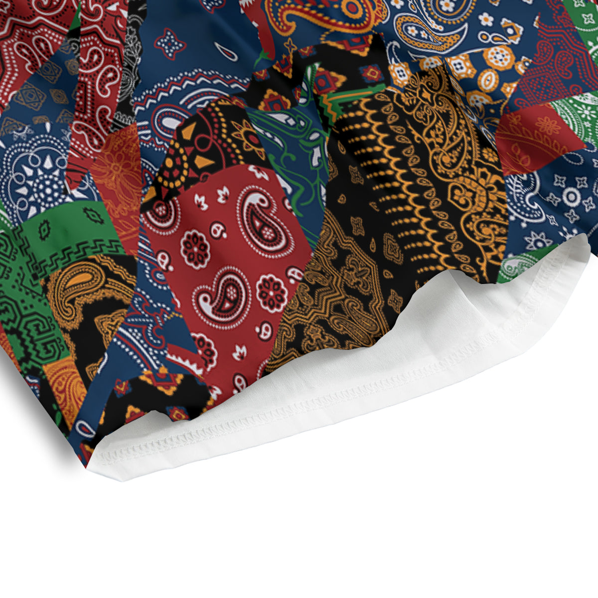 Patchwork Bandanna Print Pattern Men's Athletic Shorts