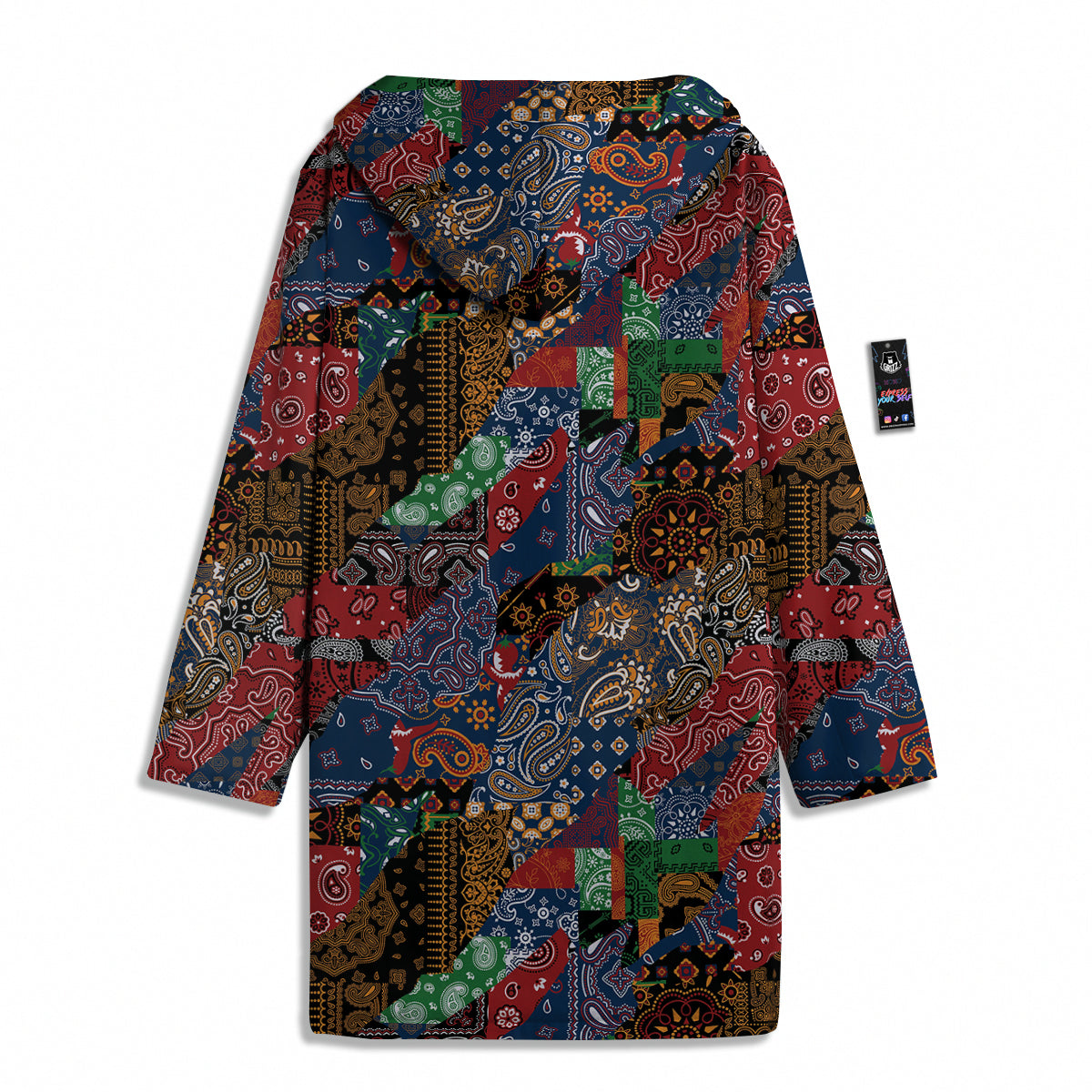 Patchwork Bandanna Print Pattern Men's Windbreaker Jacket-grizzshop