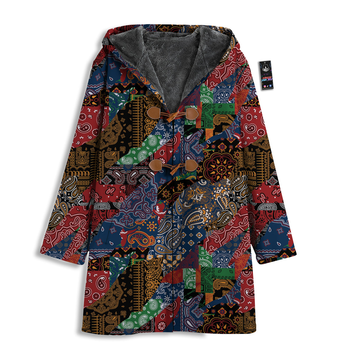 Patchwork Bandanna Print Pattern Men's Windbreaker Jacket-grizzshop