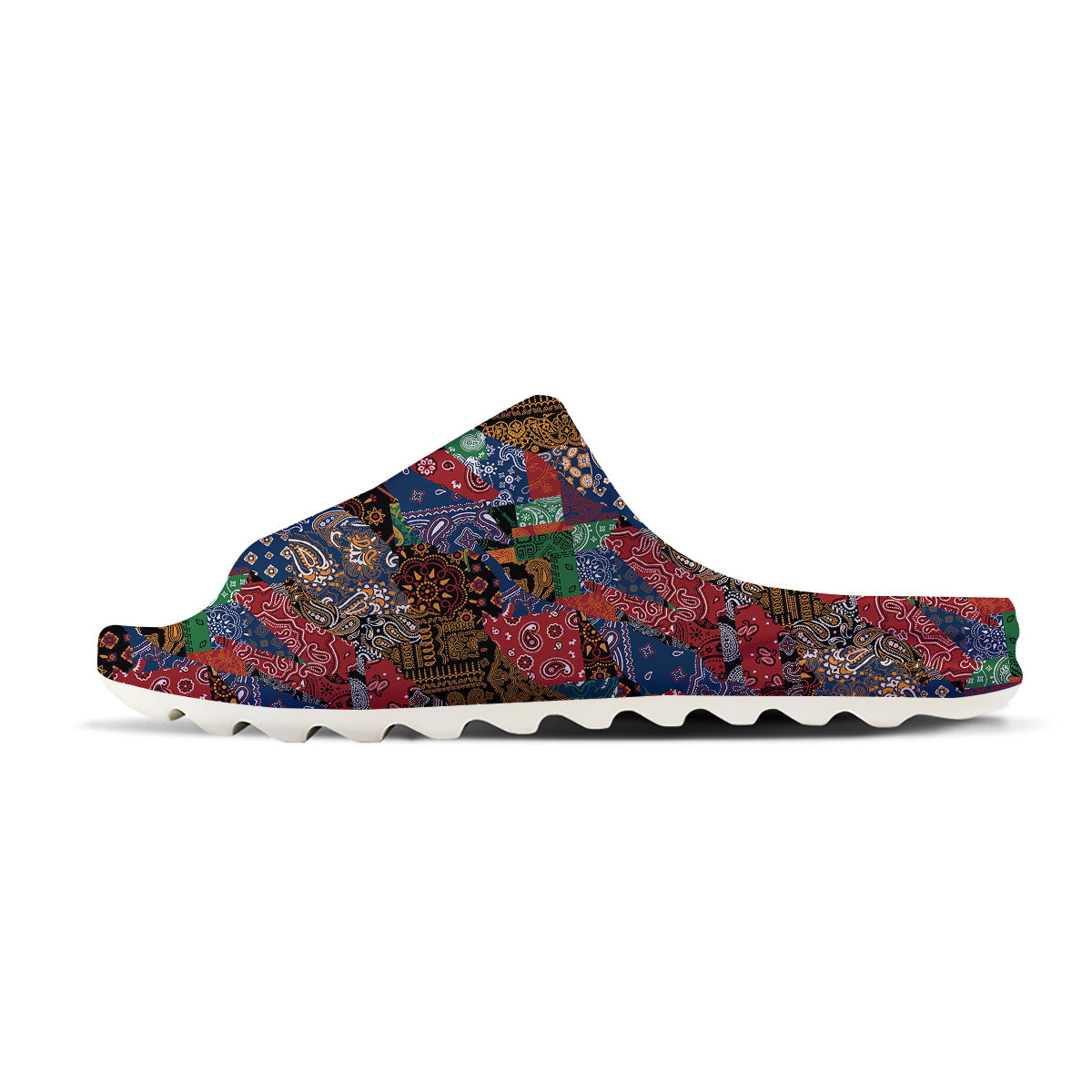 Patchwork Bandanna Print Pattern Sandals-grizzshop