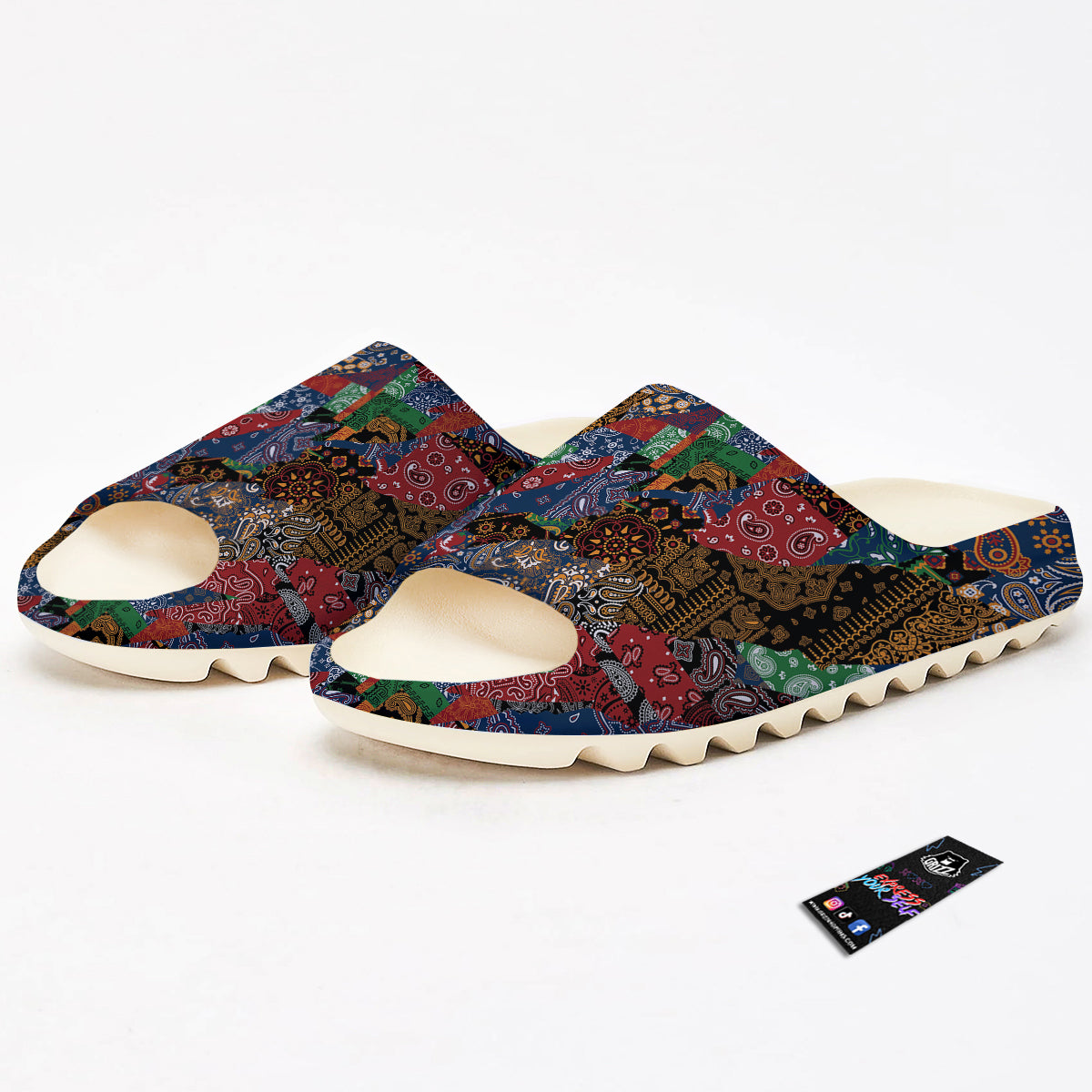 Patchwork Bandanna Print Pattern Sandals-grizzshop