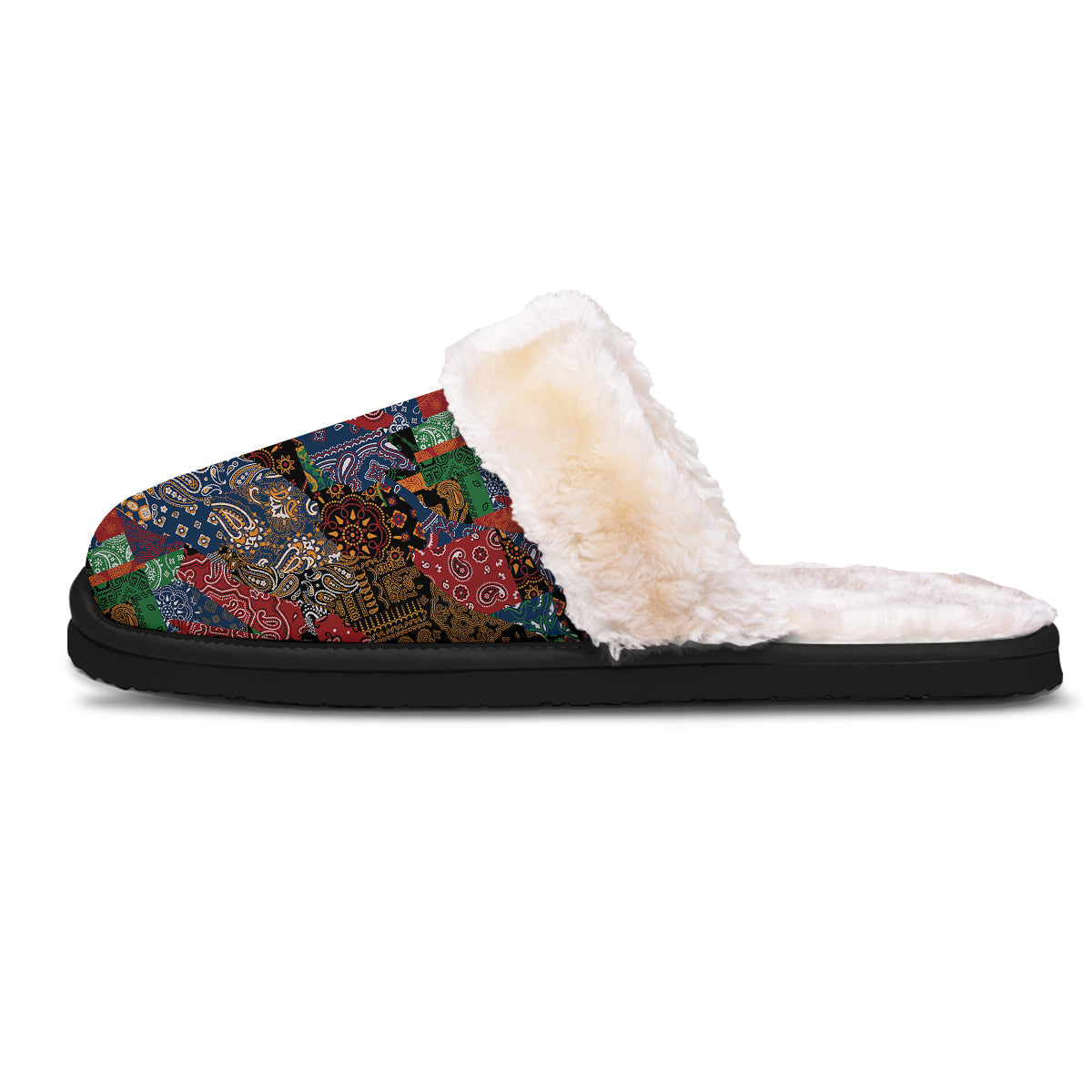 Patchwork Bandanna Print Pattern Slippers-grizzshop