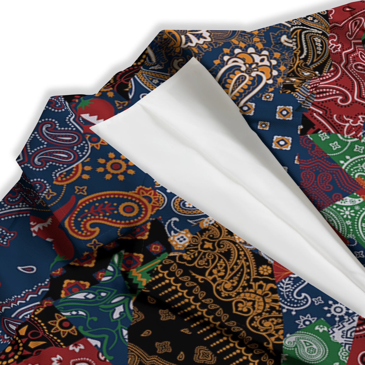 Patchwork Bandanna Print Pattern Women's Blazer-grizzshop
