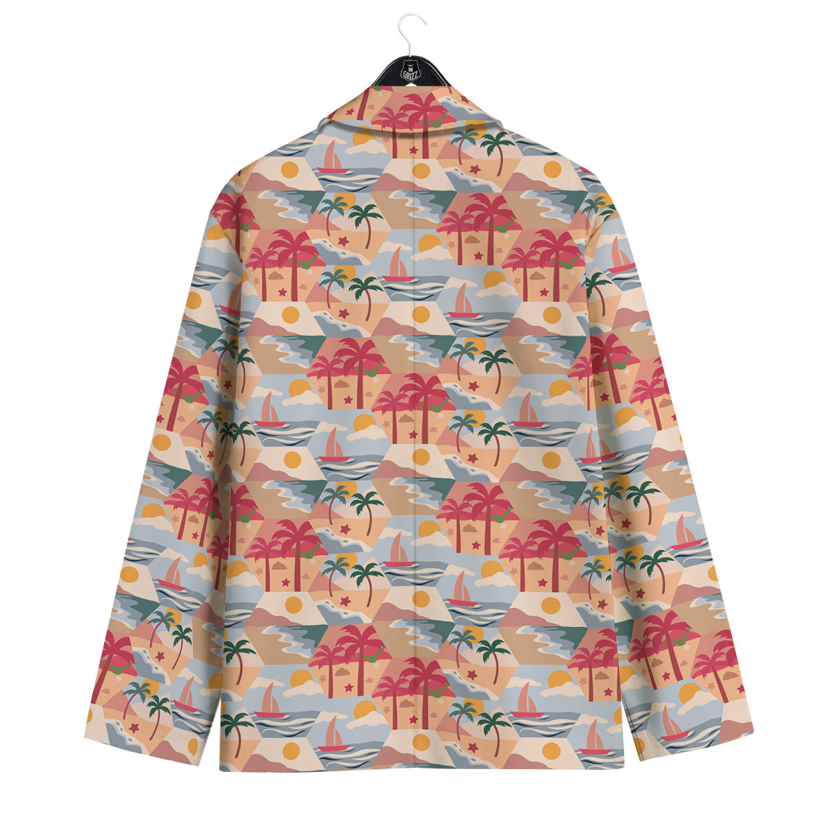 Patchwork Beach And Sunset Sky Print Pattern Men's Sport Coat-grizzshop