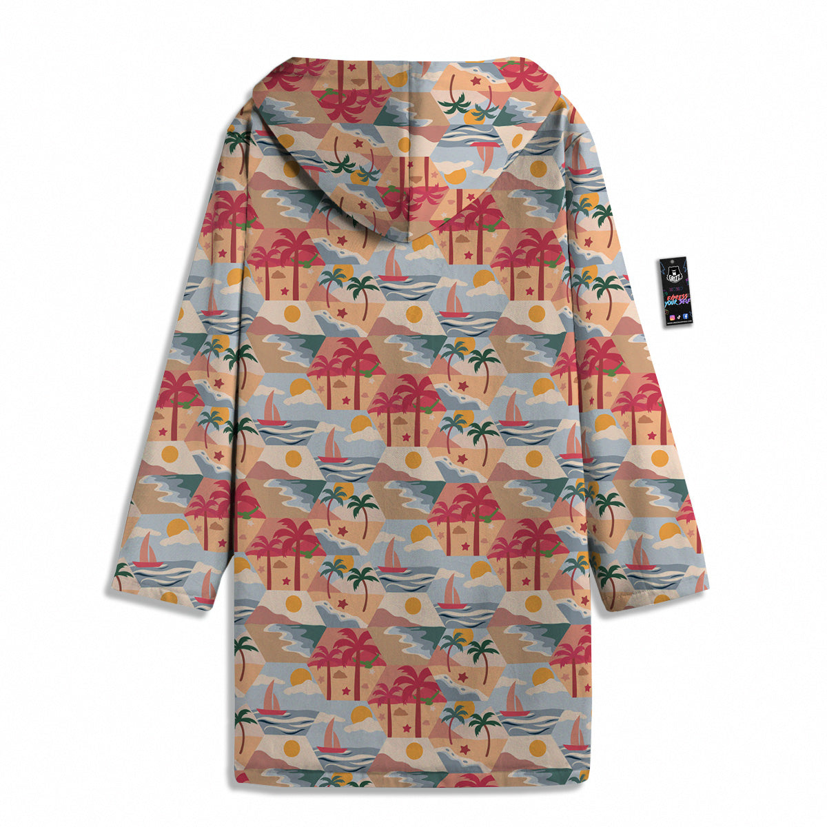Patchwork Beach And Sunset Sky Print Pattern Men's Windbreaker Jacket-grizzshop