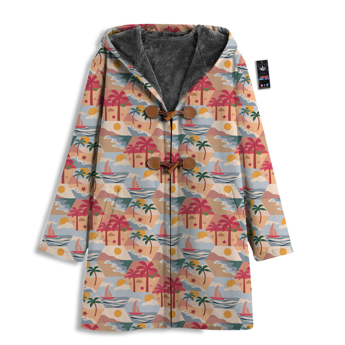 Patchwork Beach And Sunset Sky Print Pattern Men's Windbreaker Jacket-grizzshop