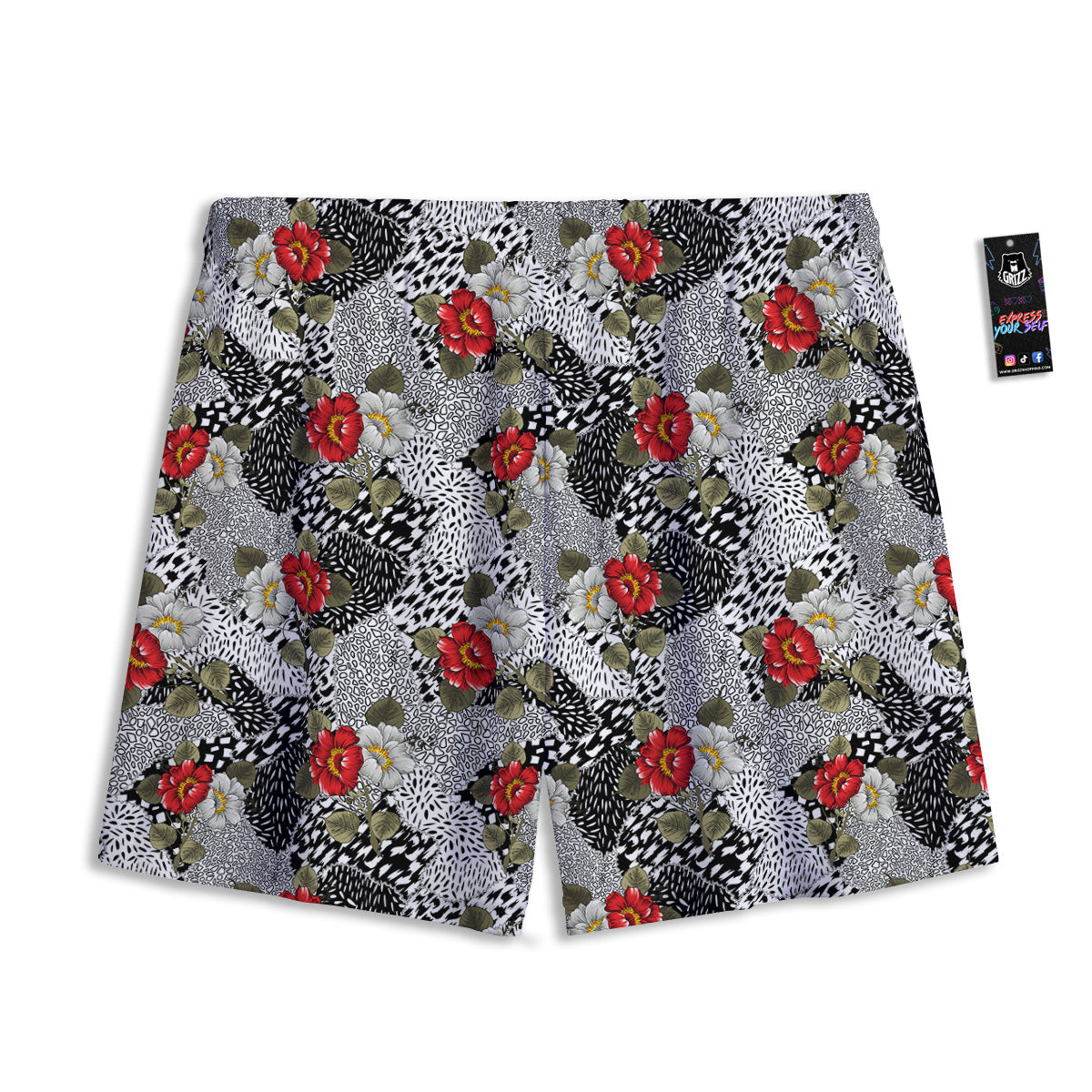 Pinscher Doberman Print Mesh Shorts