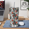 Patchwork Black White And Floral Print Pattern Tumbler-grizzshop