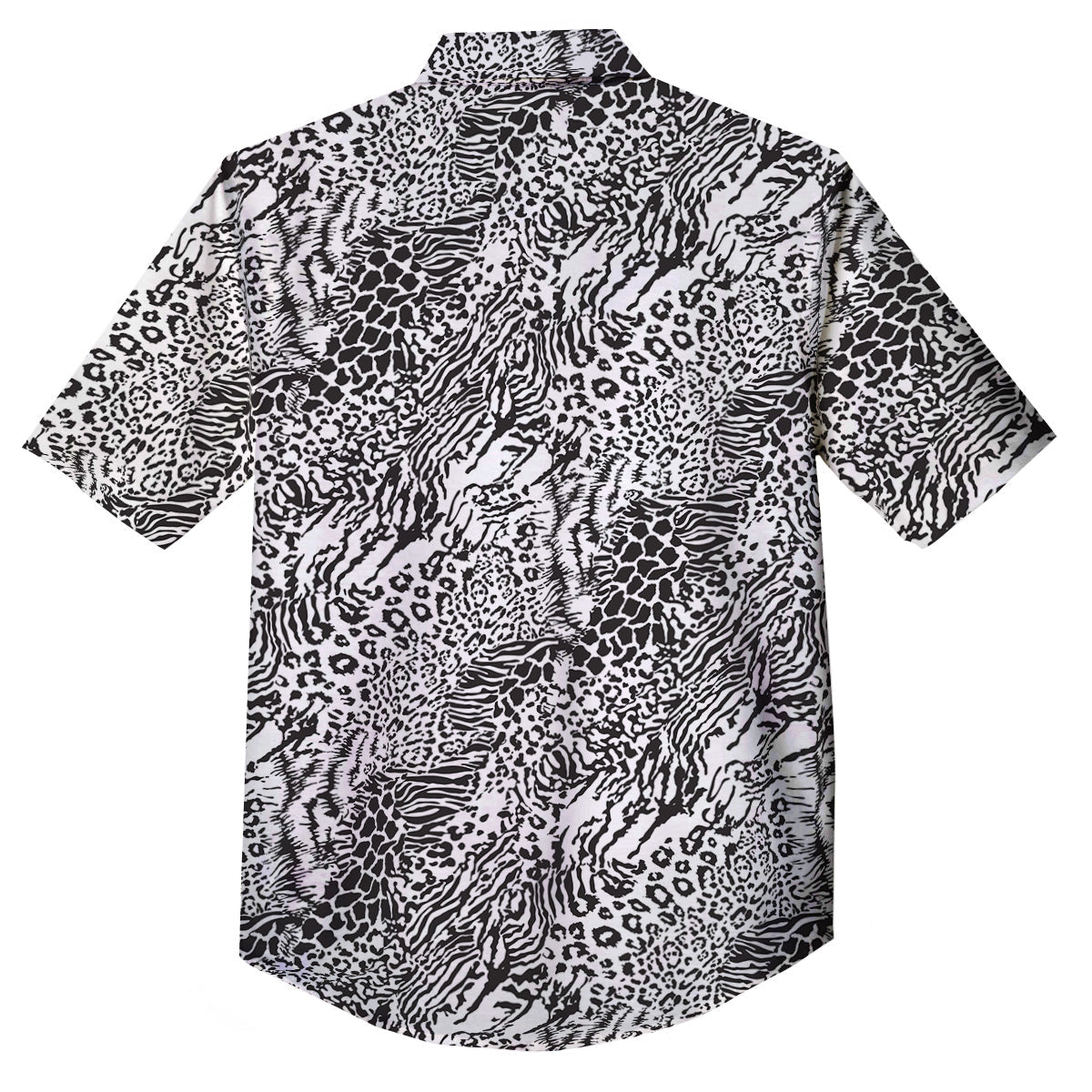 Patchwork Black White Animal Skins Print Pattern Button Up Shirt-grizzshop
