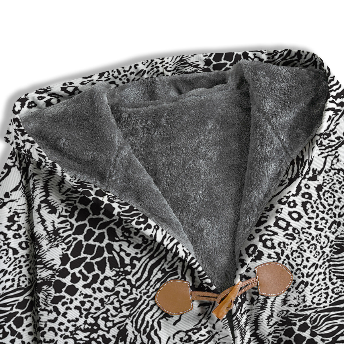 Patchwork Black White Animal Skins Print Pattern Men's Windbreaker Jacket-grizzshop
