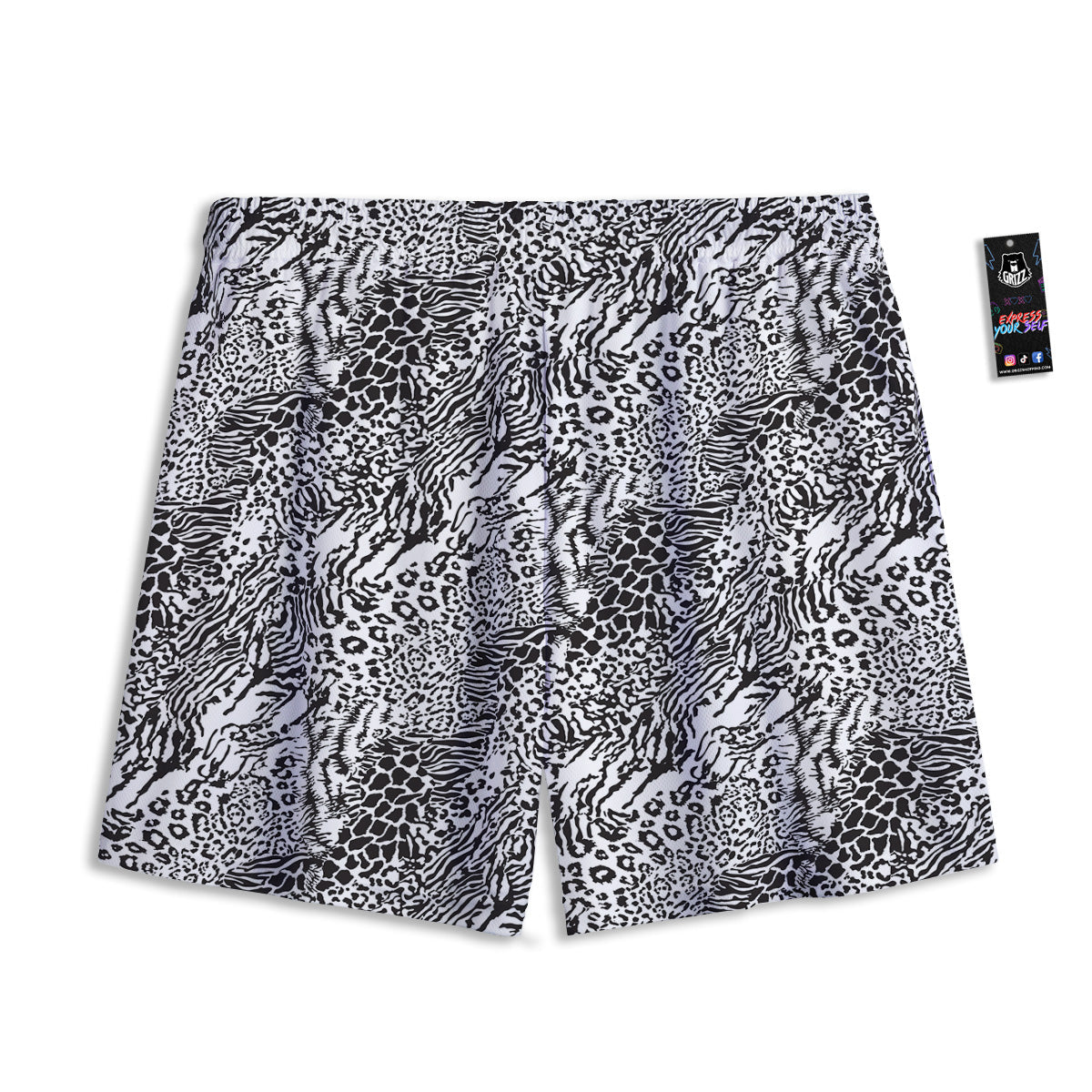 Pinscher Doberman Print Pattern Mesh Shorts