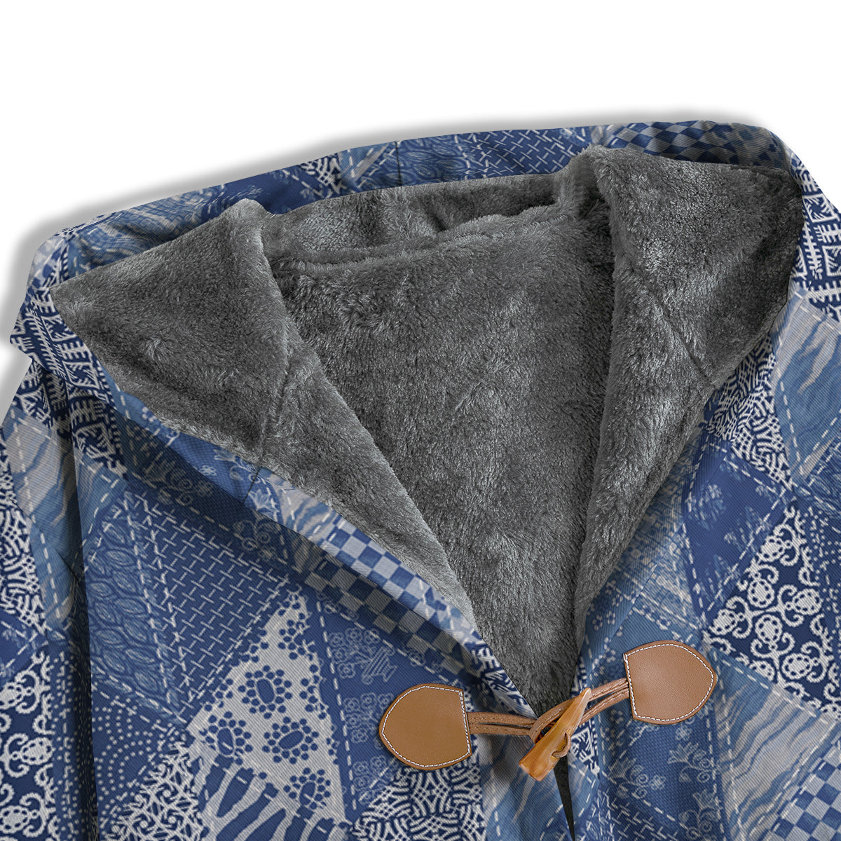 Patchwork Blue Denim Print Pattern Men's Windbreaker Jacket-grizzshop
