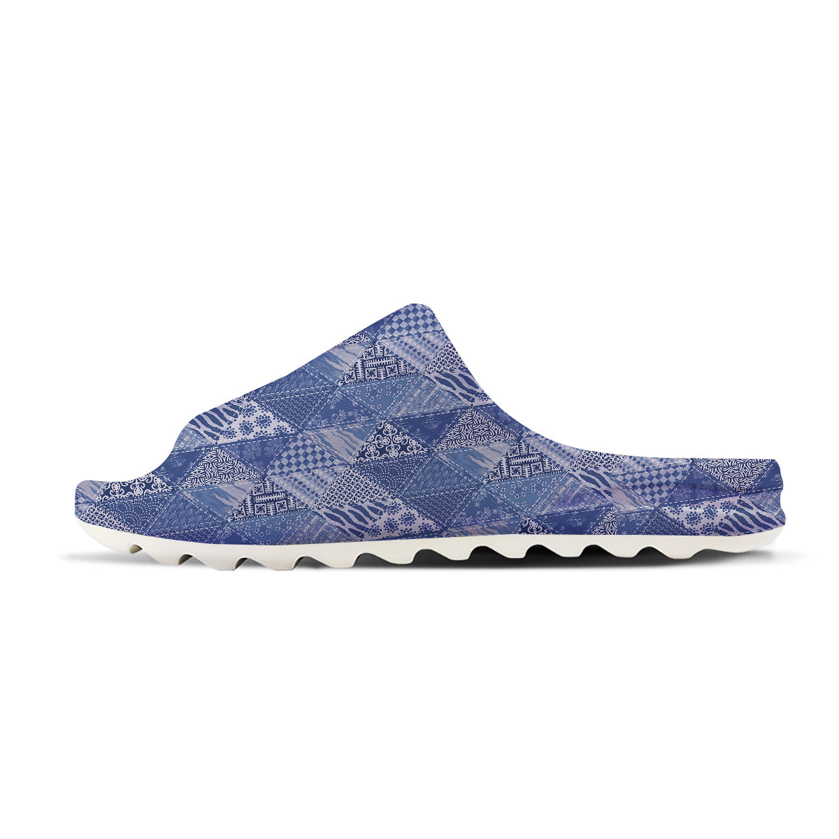 Patchwork Blue Denim Print Pattern Sandals-grizzshop