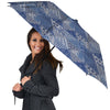 Patchwork Blue Denim Print Pattern Umbrella-grizzshop