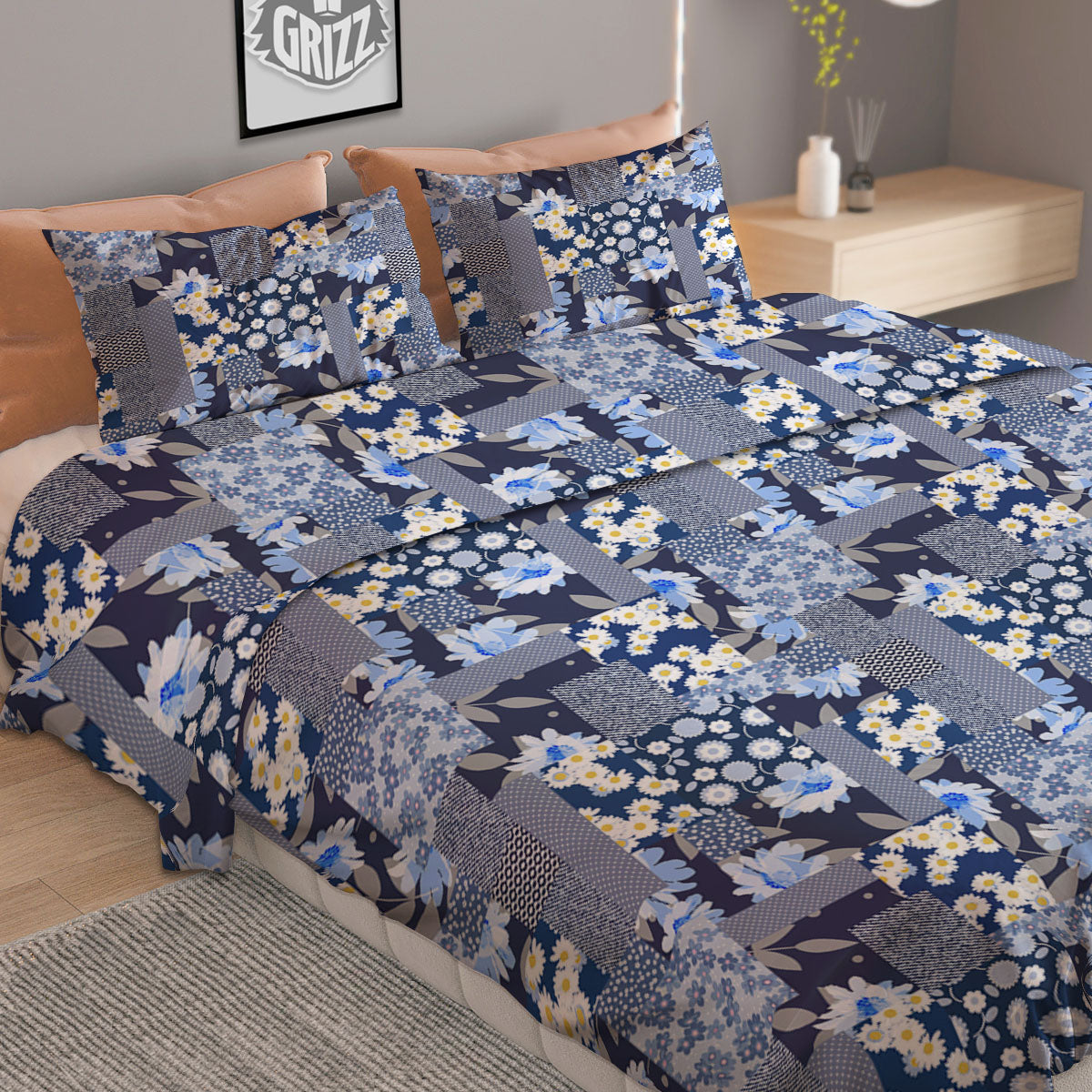 Oak Leaf Green Print Duvet Cover Bedding Set