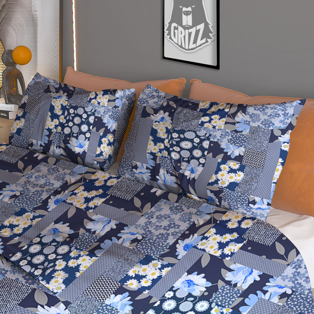 Oak Leaf Green Print Duvet Cover Bedding Set