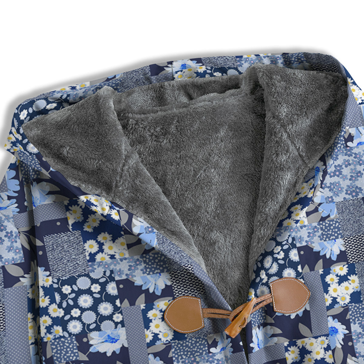 Patchwork Blue Floral Print Pattern Men's Windbreaker Jacket-grizzshop