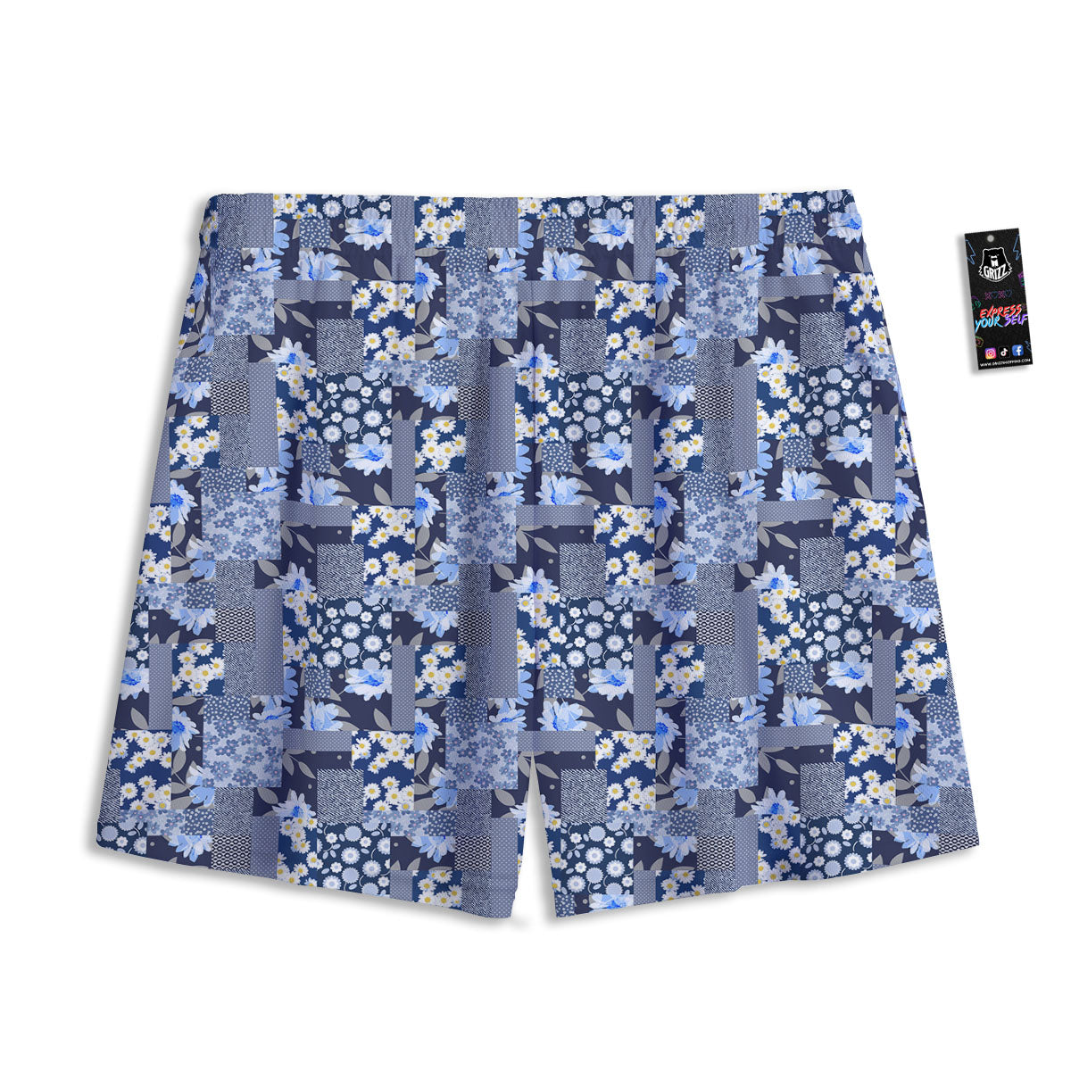 Oak Leaf Green Print Mesh Shorts
