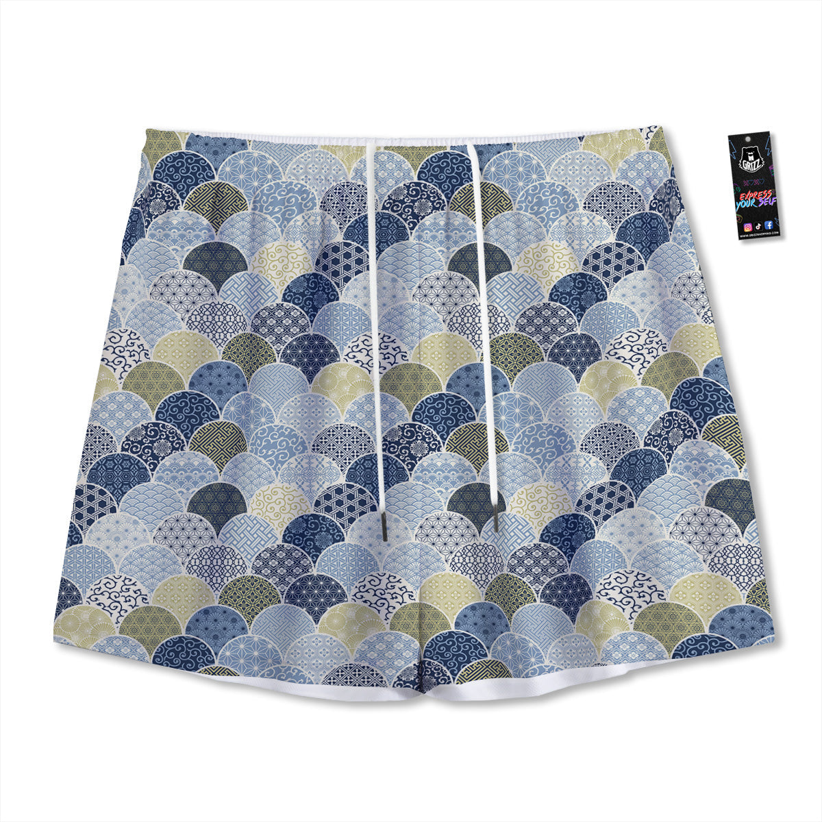 Pisces Cute Cartoon Print Pattern Mesh Shorts