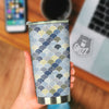 Patchwork Blue Traditional Japanese Print Pattern Tumbler-grizzshop